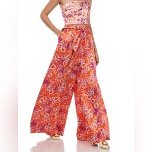 amur silk geneva floral wide leg pants Sz 0